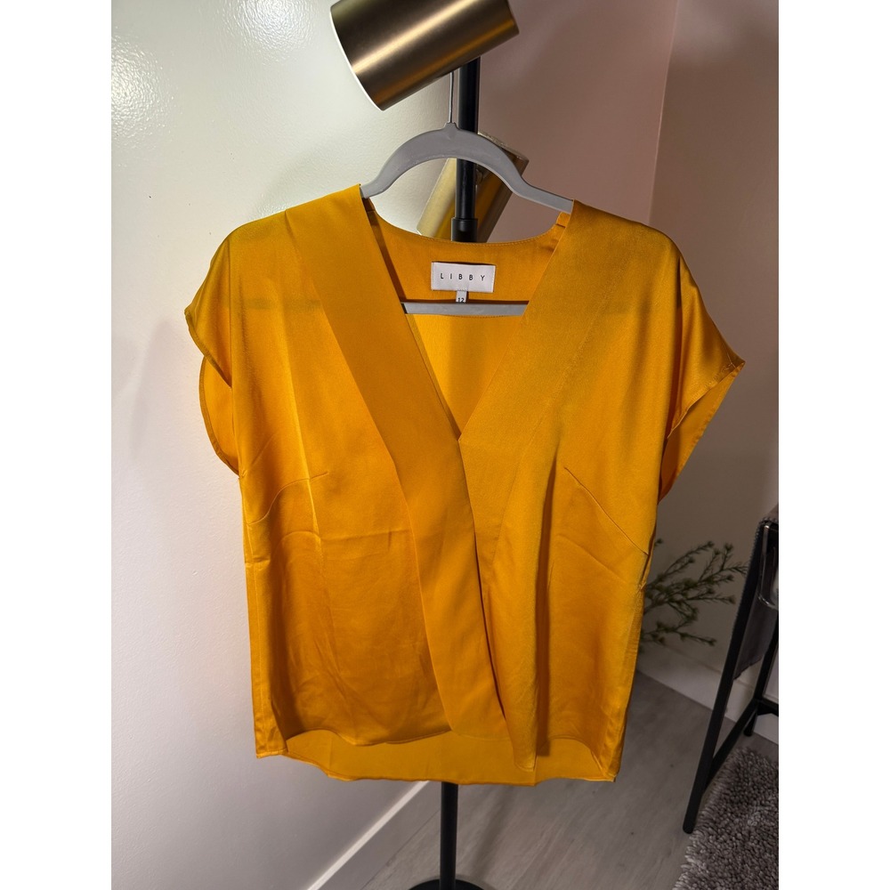 Libby european designer silky goldenrod work layer vneck cooling fall hues 12 xl
